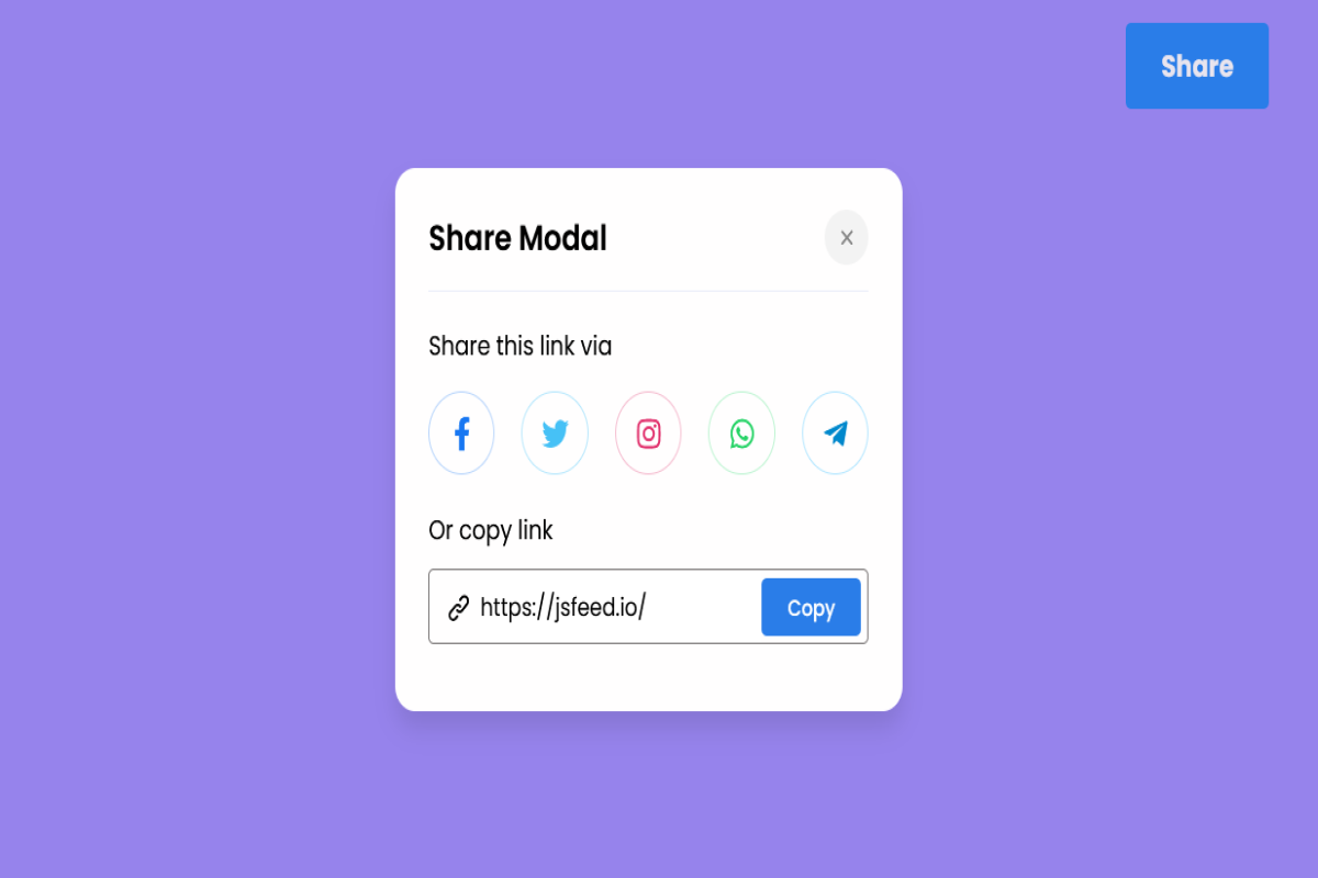 Popup Share Modal