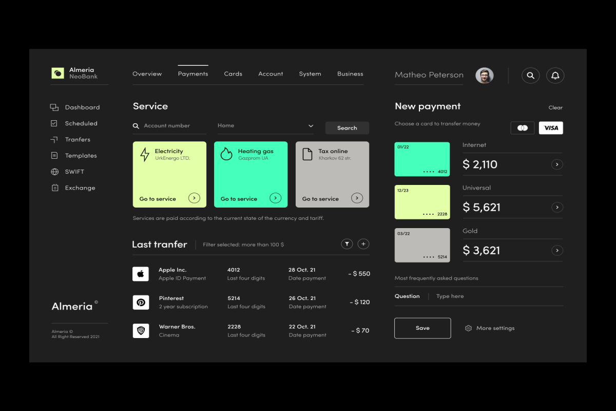 Dark Dashboard UI