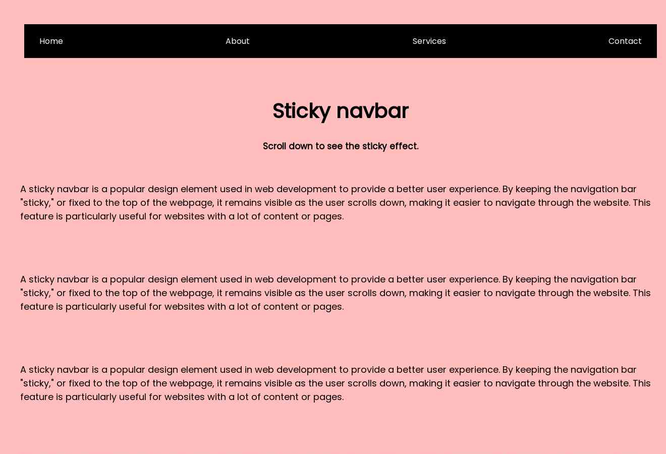 Sticky Navigation Bar