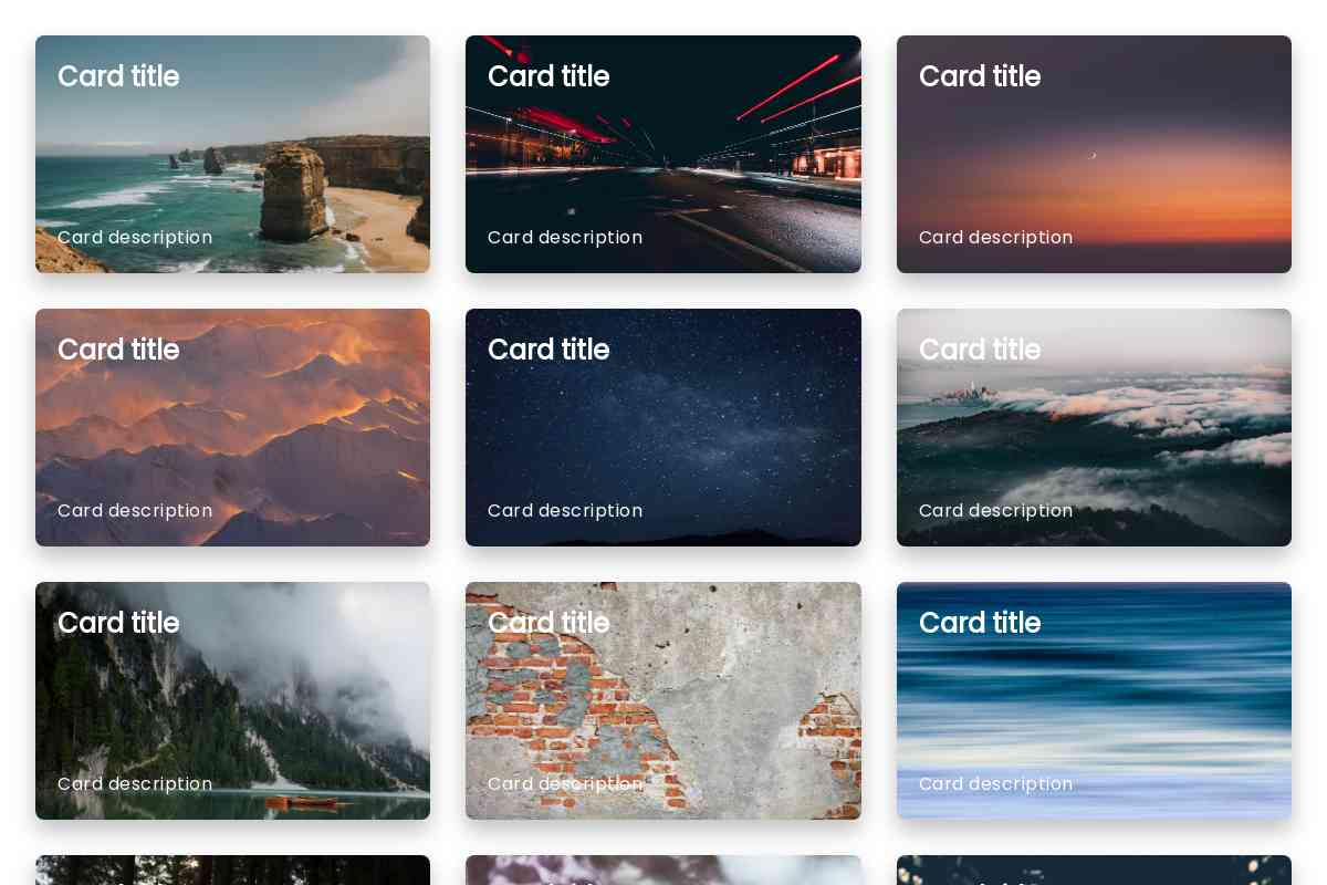 Pure Css Resposive Card Gallery