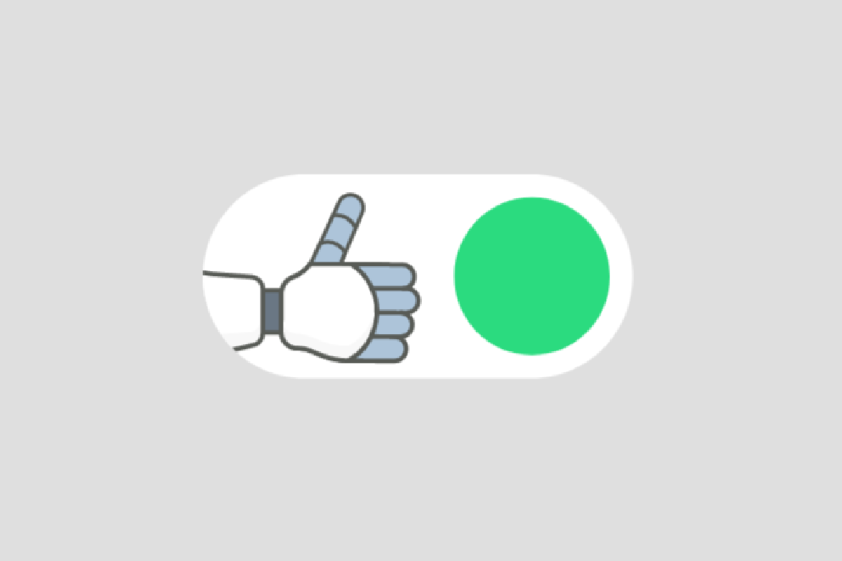 Robot Hand Toggle Button